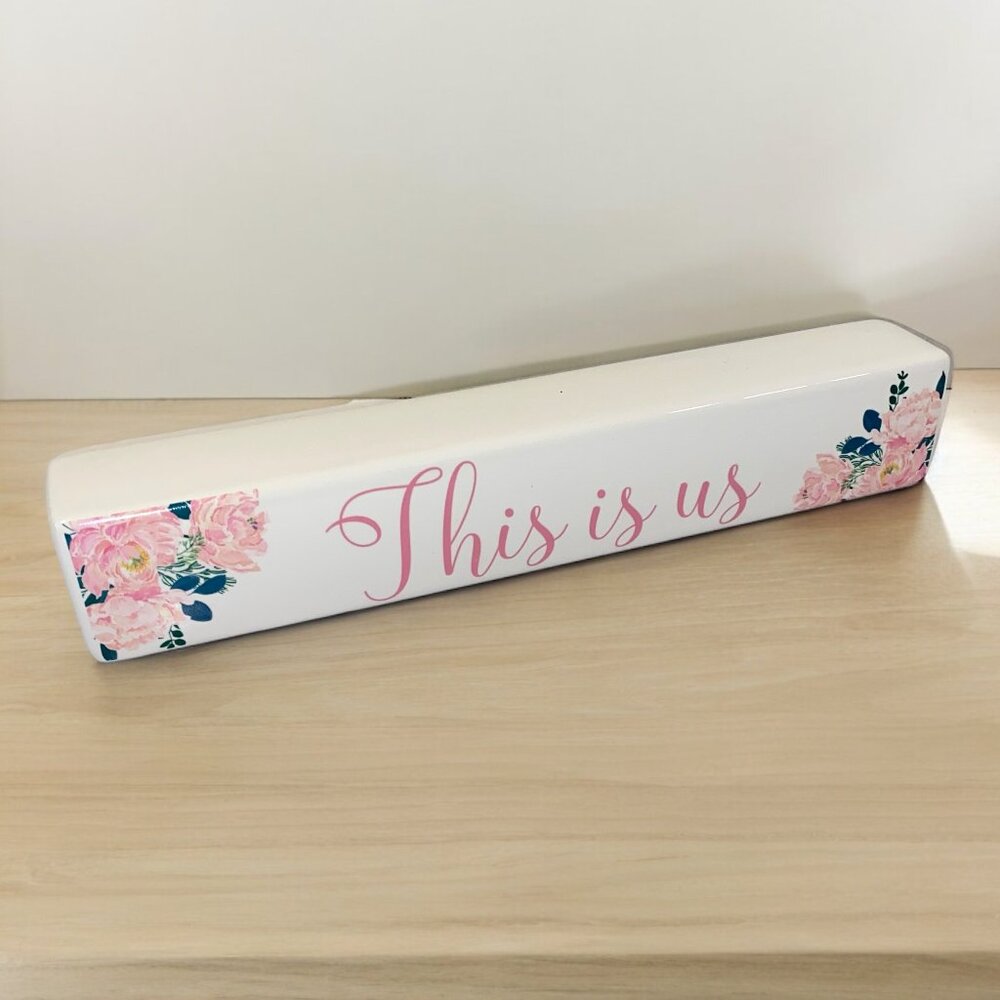 Long Ceramic Plaque Sign Decor THIS IS US Wedding Decor Home Mantel Tabletop